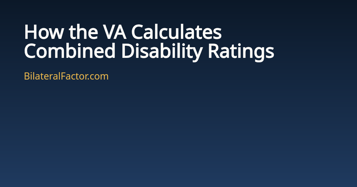 Va Math Chart How the VA Calculates Combined Disability Ratings | BilateralFactor